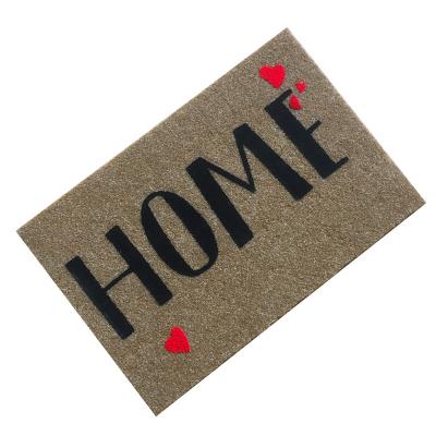 China Custom Washable Imitate Coco Dusting Thick Silk Welcome Printed Door Mat for sale