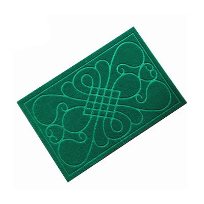 China Washable PVC Backing Non Slip Foot Mat Embossed Floor Door Mat for sale