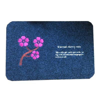 China New Design Reversible Non Slip Embroidery Custom Door Mat With Tpr Backing for sale