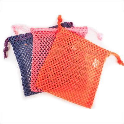 China Recyclable professional custom made cotton mesh bag, high quality drawstring bag for sale