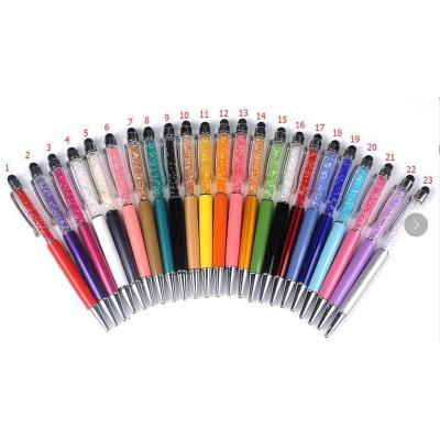 China Pen Custom Acrylic Crystal ballpen soft touch pen with metal barrel more colors and crystal ballpen in stock for sale