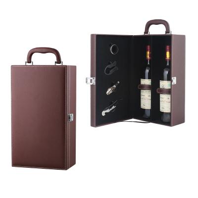 China Wholesale Hot Sale New Arrival PU Wine Bottle High Quality Waterproof Leather Wine Case For Gift Packaging Package for sale