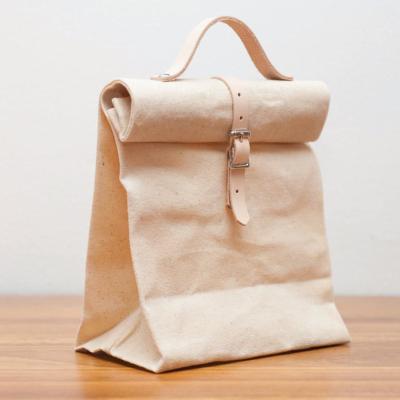 China Recyclable Custom Eco - Friendly Safety Waxed Food Canvas Bags Lunch Bag for sale