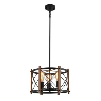 China Nordic Modern Wooden Pendant Light Cheap Decorative Hanging Kitchen Lamp E27 Dining Room Pumpkin Shade Pendant Lamp Bamboo Hotel for sale