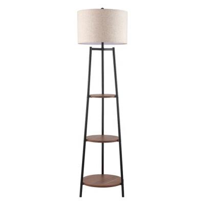 China Modern modern sofa side reading floor lamp with shelves for sale