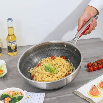 China KOBACH Family Kitchen Stainless Steel Stick Liner Frying Pan Cookware Chinese Kitchen Wok Eco-friendly Non Frying Pan for sale