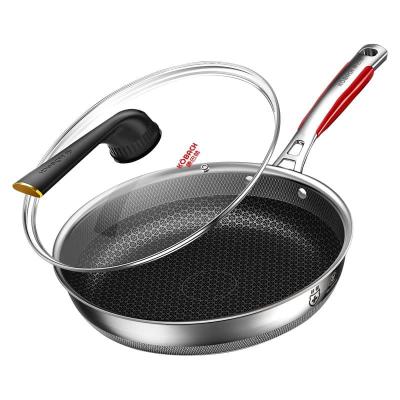 China KOBACH Viable Wholesale Scratch Frying Pan Skillet Dry Egg Frying Pan Honeycomb Resistant Non-Stick Non-Stick Frying Pan for sale