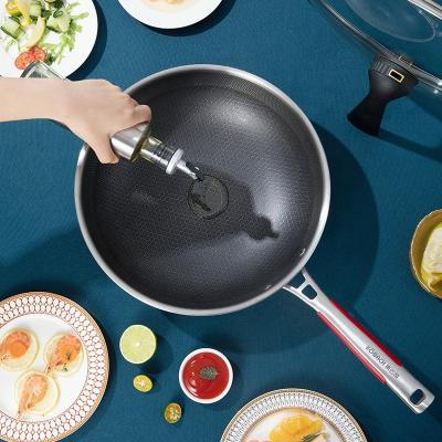 China KOBACH Sustainable Kitchen Honeycomb Frying Pan 32cm Supplies Double Sided Double Sided Chinese Wok Casserole for sale