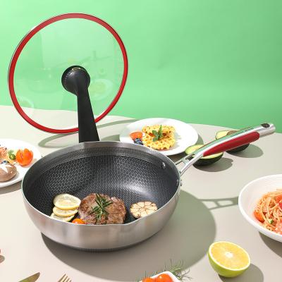 China KOBACH Fried Steak Non Stick 24cm Pan Stainless Steel Viable Wok Pan Cooking Supplies for sale