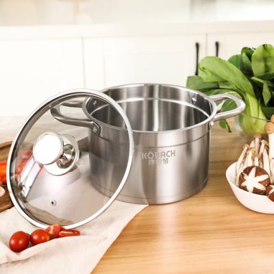 China KOBACH Sustainable Cooking Universal Cookware Anti-Spill Kitchenware Soup Pot 5l Double Hook Handle Stainless Steel Stock Pots for sale