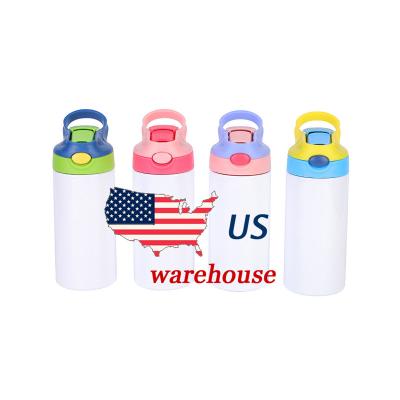 China 12oz Kids Tumbler Sublimation Water Bottle Stainless Steel Viable Water Bottles For Kids School With Straw for sale