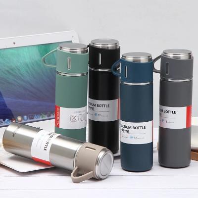 China Double Wall Stainless Steel Metal Water Bottle Mugs Set Gift Package Vacuum Flask Viable Thermo Insulated Mug Gift Set for sale