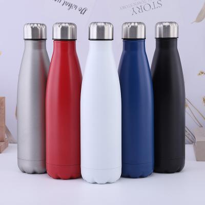 China Sustainable 17oz Vacuum Flasks Double Wall Cola Shaped Stainless Steel Water Bottle With Custom Logo for sale