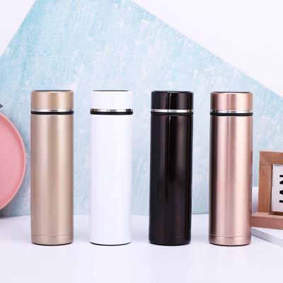 China Sustainable Smart Thermo Infuser Water Bottle Stainless Steel Tumbler Digital Vacuum Flasks With Led Temperature Display for sale