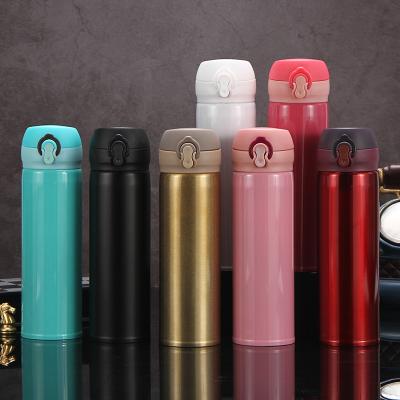 China Travel Sustainable Vacuum Stainless Steel Double Wall Thermo Water Bottle With Flip Top for sale