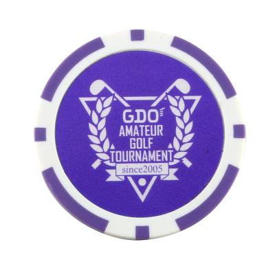 China ABS 14g-clay 3-Tone Monte Carlo Poker Chip with Gold Balance Sticker for sale