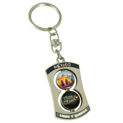 China Promotion metal personalized zinc alloy spinning key chain, stainless steel key chain keyring for sale