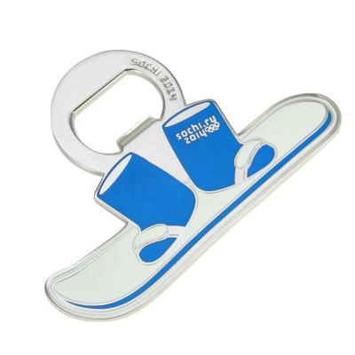 China Customized Viable Magnetic Metal Stainless Steel Fridge Beer Bottle Opener Key Ring for sale