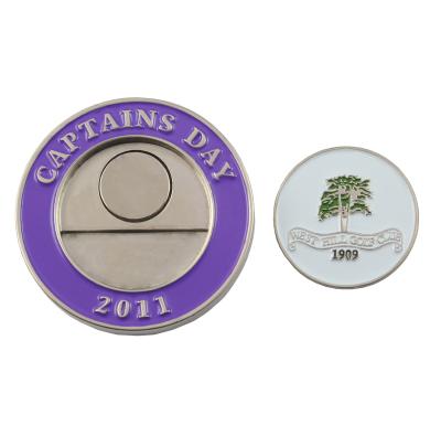 China Zinc Alloy / Iron Customized Magnetic Quick Turn Collector Coin With Ball Marker for sale