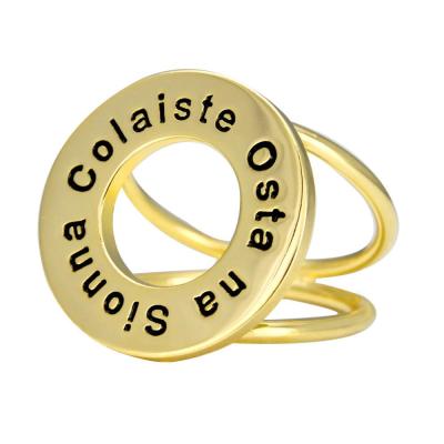 China ALLOY gold plated all-match three ring brass custom round ring clip custom enamel logo scarf ring buckle for sale