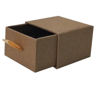 China Cheapest Running Khaki Jewelry Packaging Cardboard Jewelry Paper Drawer Tossing Gift Box For Ring Earring Diamond for sale