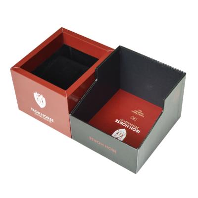 China Jewelry Packaging Watch Box Make With Velvet Art Paper Printed Wooden Material for sale