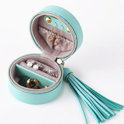 China high quality & Good service& OEM Wholesale Stock High Quality Small And White Color Mini Jewelry Bag With Tassel Zipper for sale