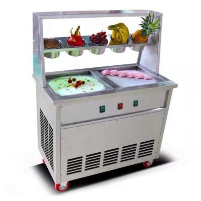 China Energy Mining Industry Flat Pan Ice Cream Roll Machines with Double Round Pan Mini Pans for sale