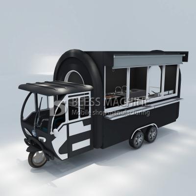 China Customized 1.5KW-4.5kw Three Wheels Electric Scooter Food Cart Tuk Tuk Mobile Kitchen Tricycle for sale