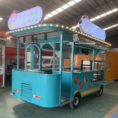 China 4 Wheels Mobile Food Trucks for Hot Dog Carts and Catering Concession Coffee Food Trailer for sale