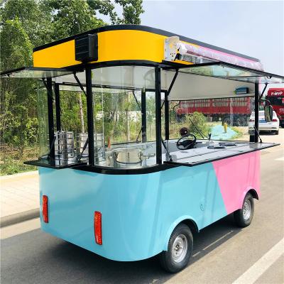 China External Power  Motor Food Truck Van Kitchen Square Style Electric Ice Cream Car 4x2 for sale