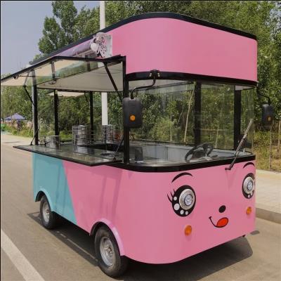 China TUNE Solar Panels Kiosk Shop Van Coffee Hot Dog Trailer Cart Street View Cart Bus Food Truck for sale