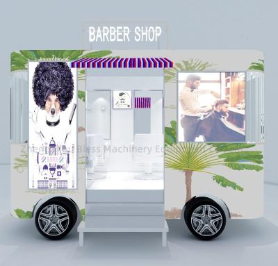 China 2022 Electric Mobile Barber Shop Hair Cut Salon Van Truck Machinery Function 40kms per hr for sale