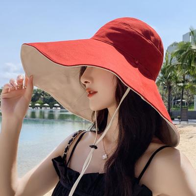 China Characteristics ! Fisherman's Hat Sunshade Female Hat Double Sided Face Covering Anti Ultraviolet Big Brim Sunscreen Hat for sale