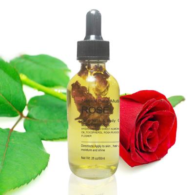 China Skin Revitalizer OEM Private Label Rose Petal Multi Use Oil Pure and Natural Essential Oil for Face Body and Hair for sale