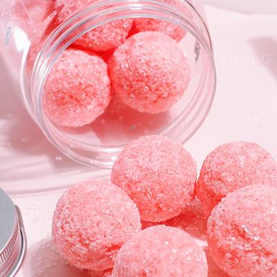 China Natural Exfoliator OEM Private Label Body Exfoliating Cube Skin Candy Sugar Exfoliator Ball Body Scrub for sale