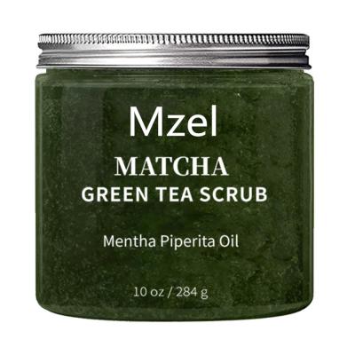 China Organic Exfoliator Private Label Whitening Exfoliate Green Tea Body Scrub Matcha Face Scrub for sale