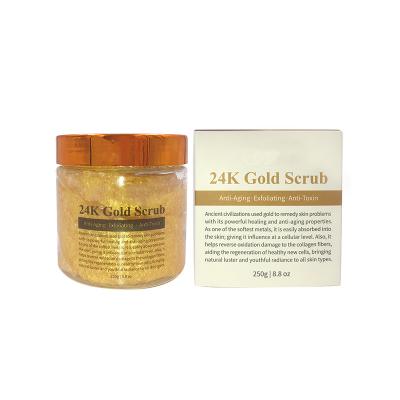 China Wholesale Exfoliator Body Care Organic Whitening 24K Gold Exfoliating Body Scrub for sale