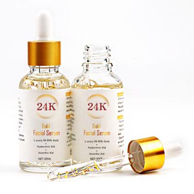 China Mzel Hot Selling Hyaluronic Acid Serum Whitening Moisturizing Pure Gold Foil 24K Gold Face Hydration Serum for sale