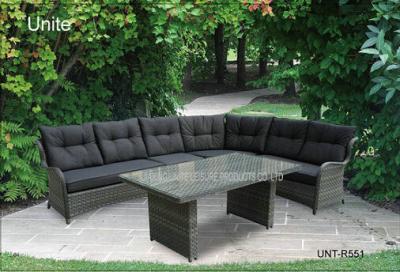 China Wicker Rattan Garden Table Furniture Sectional Sofa Set For Deep Relaxing for sale