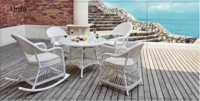 China White Rattan Wicker Outdoor Rattan Chairs With Table Set For Coffee / Reading for sale