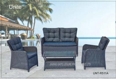 Chine Le sofa en aluminium de rotin de jardin de cadre réglé avec le coussin imperméabilisent 4 morceaux à vendre