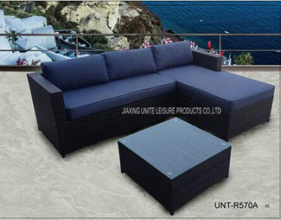 Chine Le sofa sectionnel extérieur noir a placé/le cadre en acier divan sectionnel de patio à vendre