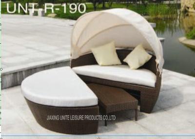 Chine Meubles extérieurs de lit pliant tous temps avec l'auvent, Daybed rond de jardin à vendre