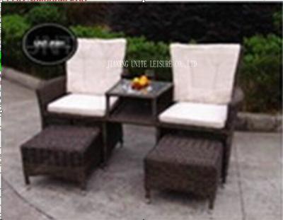 China Aluminium Rattan Wicker Outdoor Garden Chairs Loungers For Two Person for sale