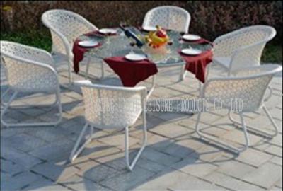 China Contemporary Garden Patio Furniture Dining Sets , Metal Patio Table And Chairs for sale