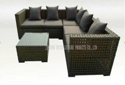 China Dark Color Soft Garden Furniture Sofa Sets With Table For Outdoor / Indoor for sale