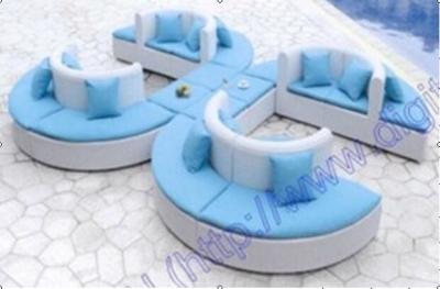 China Fashion Blue Garden Curved Outdoor Sofa , Patio Furniture Sofa Couch for sale