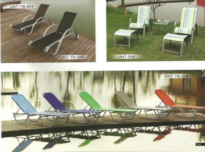 China Colorful Stackable Patio Furniture Lounge Chair , Aluminum Chaise Lounge Pool Chairs for sale