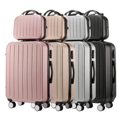 China ABS Travel Luggage Bag 3 Pieces Luggage Trolley Set Factory Wholesale ABS Spinner Colored Material Gender Lock for sale